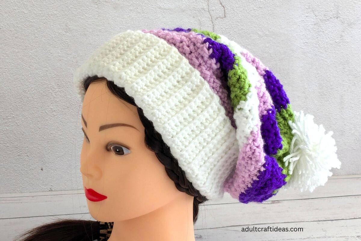 Slouch crochet beanie