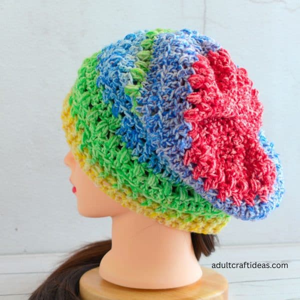 Crochet beanie.